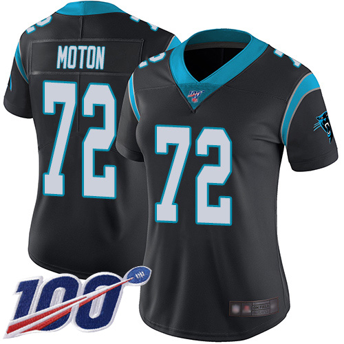 Carolina Panthers Limited Black Women Taylor Moton Home Jersey NFL Football #72 100th Season Vapor Untouchable->women nfl jersey->Women Jersey